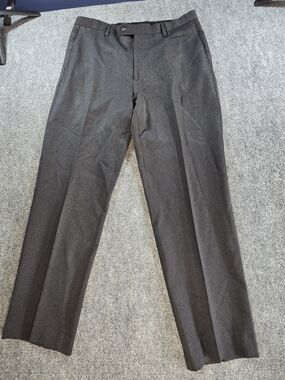 Jos A Bank Wool Dress Pants Mens 34R Black Tailored Fit Career Slacks